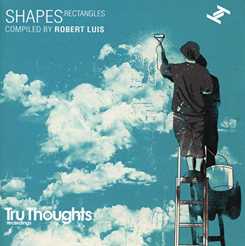 CD cover for “Shapes Rectangles” featuring a painter on a ladder.