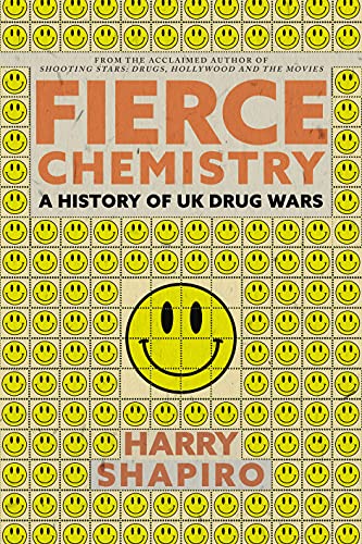 Book cover: "Fierce Chemistry" with repeating smiley face pattern, yellow and black.
