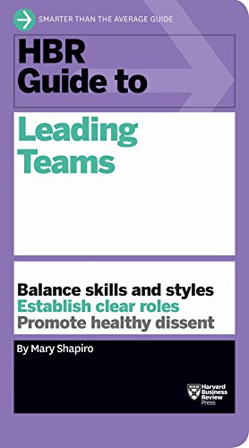 Purple and white HBR Guide to Leading Teams book cover.