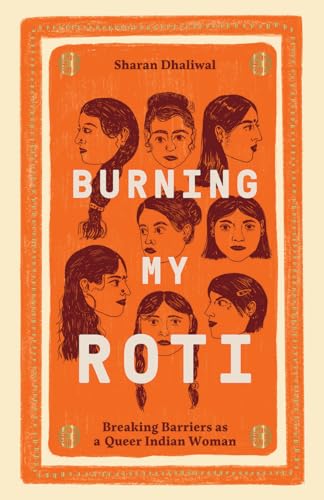 Book cover with orange background and illustrated portraits of women.