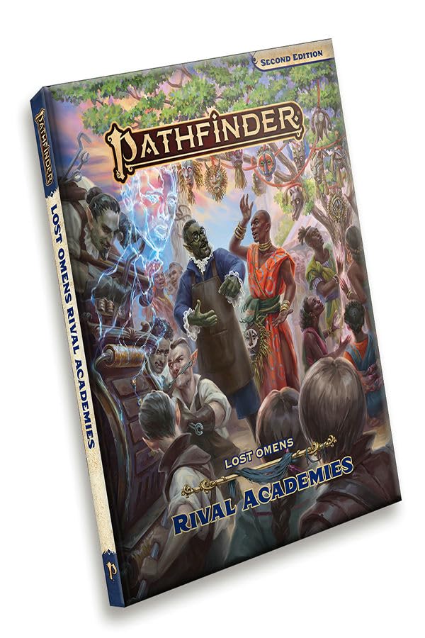 Book cover depicting diverse students practicing magic at an academy.