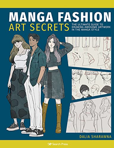 Book cover: “Manga Fashion Art Secrets” with illustrated manga-style figures.