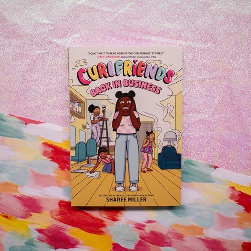 “Curlfriends: Back in Business” graphic novel cover with four young Black women.