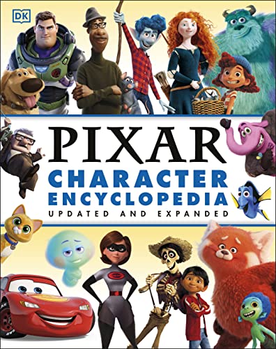 Pixar character encyclopedia cover featuring many familiar faces.