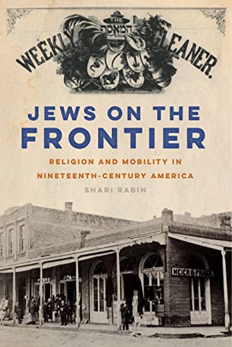 Book cover: "Jews on the Frontier" with a frontier town illustration.