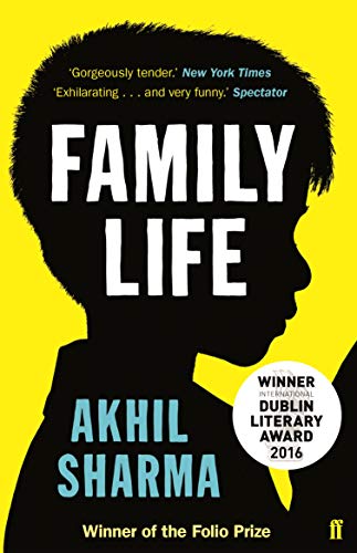 Book cover with a black silhouette of a boy's head against a yellow background.