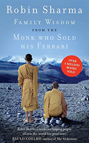 Book cover with two monks overlooking a mountainous landscape.