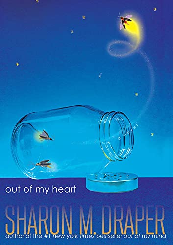 Book cover: glass jar with fireflies, glowing trail, and blue background.