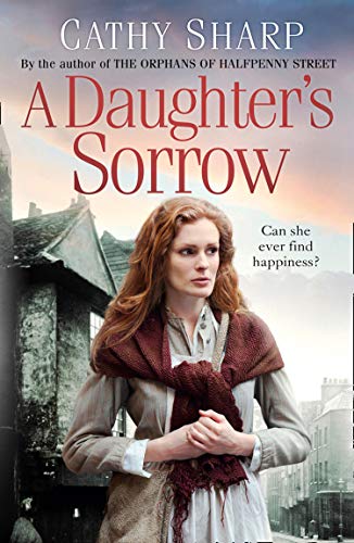 Book cover featuring a woman in period clothing before a stone building.