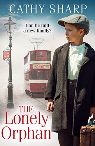 Book cover: a young boy in a coat stands by a tram and suitcase.