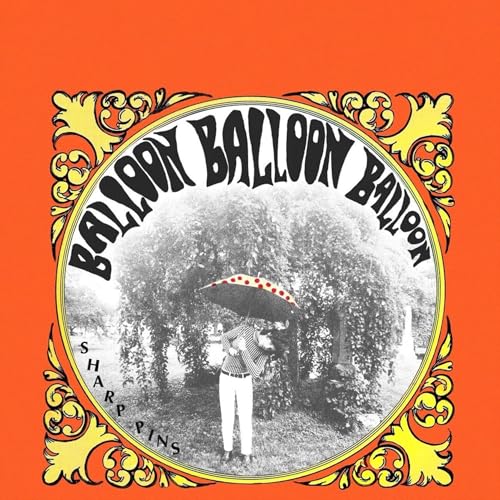 CD cover: ornate gold frame around black and white photo of person with umbrella.