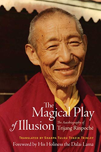 BookBuddhst monk TL Trijang Rinpoche smiling on the cover of hisS his autobiography.
