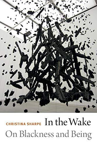 Book cover with a suspended sculpture of black charred wood fragments against a white background.