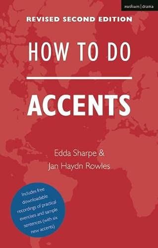 Book cover titled How To Do Accents with a red world map background.