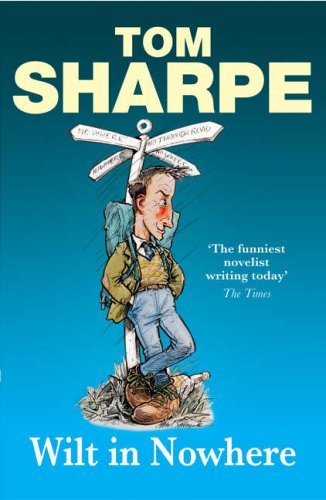 Book cover illustration of a man leaning against a signpost on a blue background.