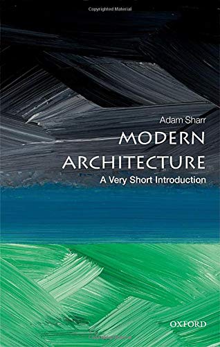 Book cover: "Modern Architecture" by Adam Sharr, with abstract art.
