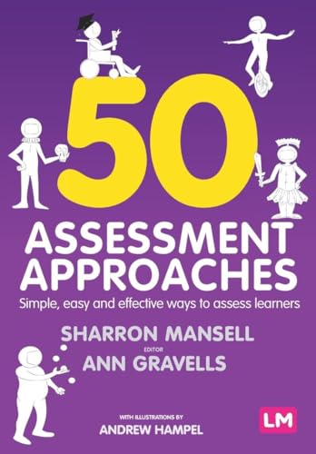 Book cover with large yellow "50" and cartoon figures, titled "Assessment Approaches".