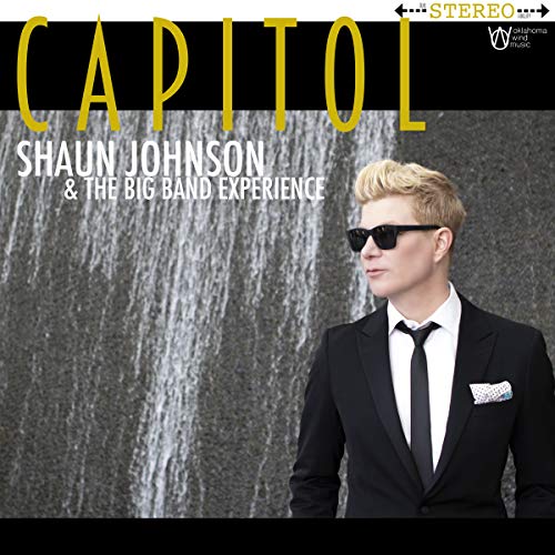 CD cover featuring Shaun Johnson in sunglasses and a suit, with a waterfall backdrop.