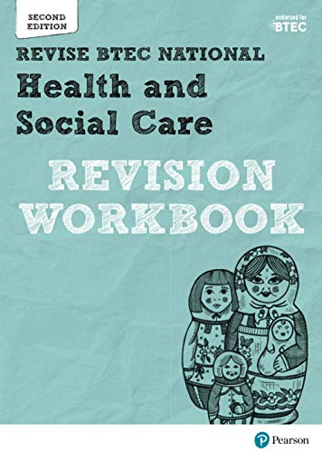 BTEC National Health and Social Care Revision Workbook cover with Russian nesting doll illustration.