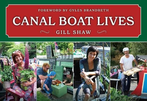 Book cover featuring collage of people and scenes on canal boats.