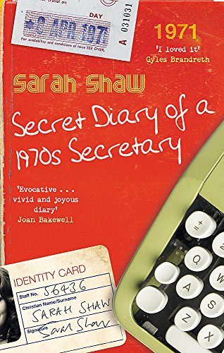Red book cover with 1970s ephemera: ticket, ID card, calculator.