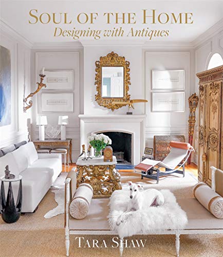 Book cover featuring a classically decorated living room with a white dog.