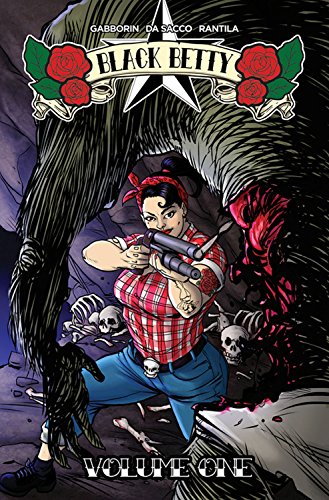 Comic book cover: woman with guns, skulls, and roses in foreground.