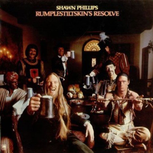 "Album cover with a medieval scene, featuring Shawn Phillips and others in a dimly lit room."