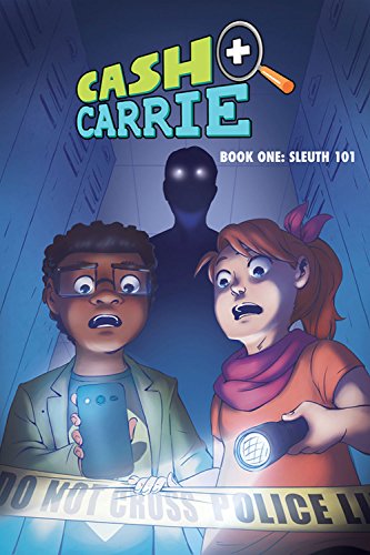 Comic book cover: two children looking scared at a shadowy figure.