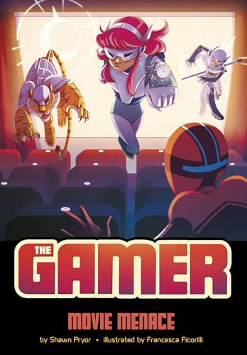 Book cover: young gamer leaps from seats, facing robotic figures.
