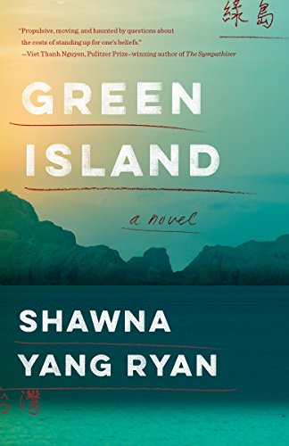 Book cover for “Green Island” by Shawna Yang Ryan, featuring a mountainous island.