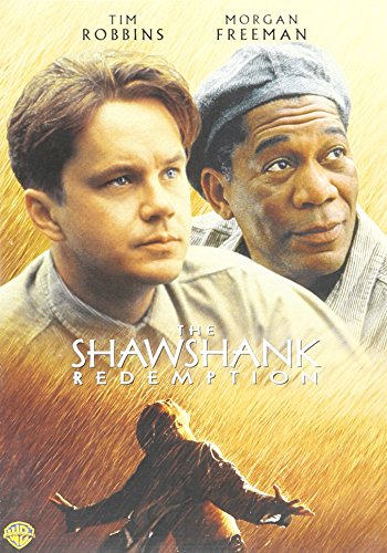 DVD cover for "The Shawshank Redemption" featuring Tim Robbins and Morgan Freeman.