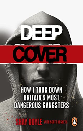 Book cover: hooded figure with red stripe, title “Deep Cover.”