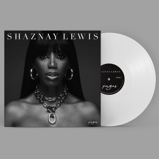 Shaznay Lewis album "Pages" vinyl record with portrait cover art.