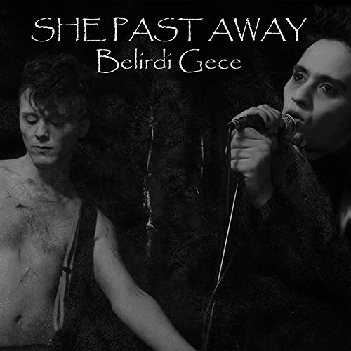 Black and white album cover featuring two men and band title.
