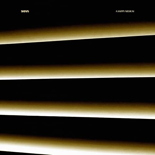 CD cover for Sheafs’ “A HAPPY MEDIUM” with abstract golden lines.