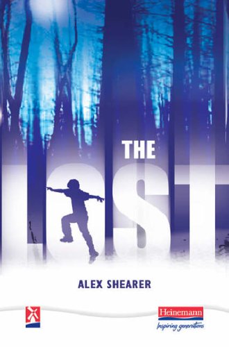 Book cover: a boy running through a dark, stylized forest.