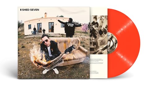 Orange vinyl record of Shed Seven’s “A Matter Of Time,” indie exclusive.