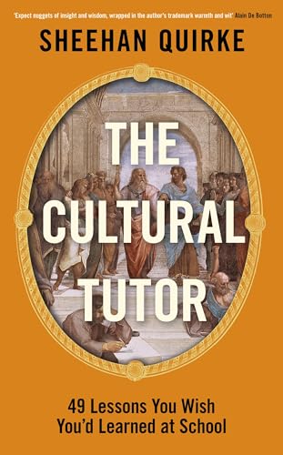 Book cover: “The Cultural Tutor” with a painting of a classical school scene.