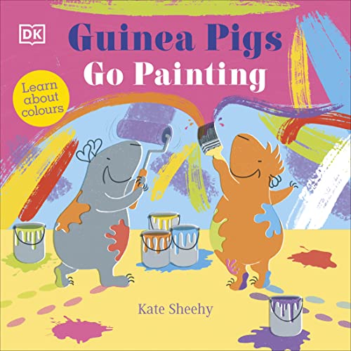 Book cover featuring two guinea pigs painting with colorful splashes.