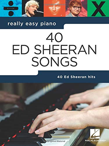 Piano music book cover featuring Ed Sheeran and hands on keys.