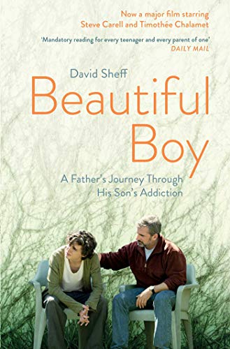 Book cover showing a father comforting his son against a background of bare branches.