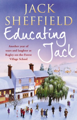 Book cover for Educating Jack featuring a snowy village scene with people and buildings.