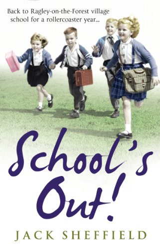 Children in school uniforms running, book cover titled "School's Out!".