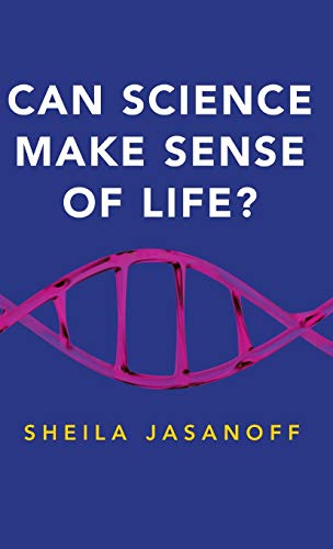 Book cover: “Can Science Make Sense of Life?” with DNA graphic.