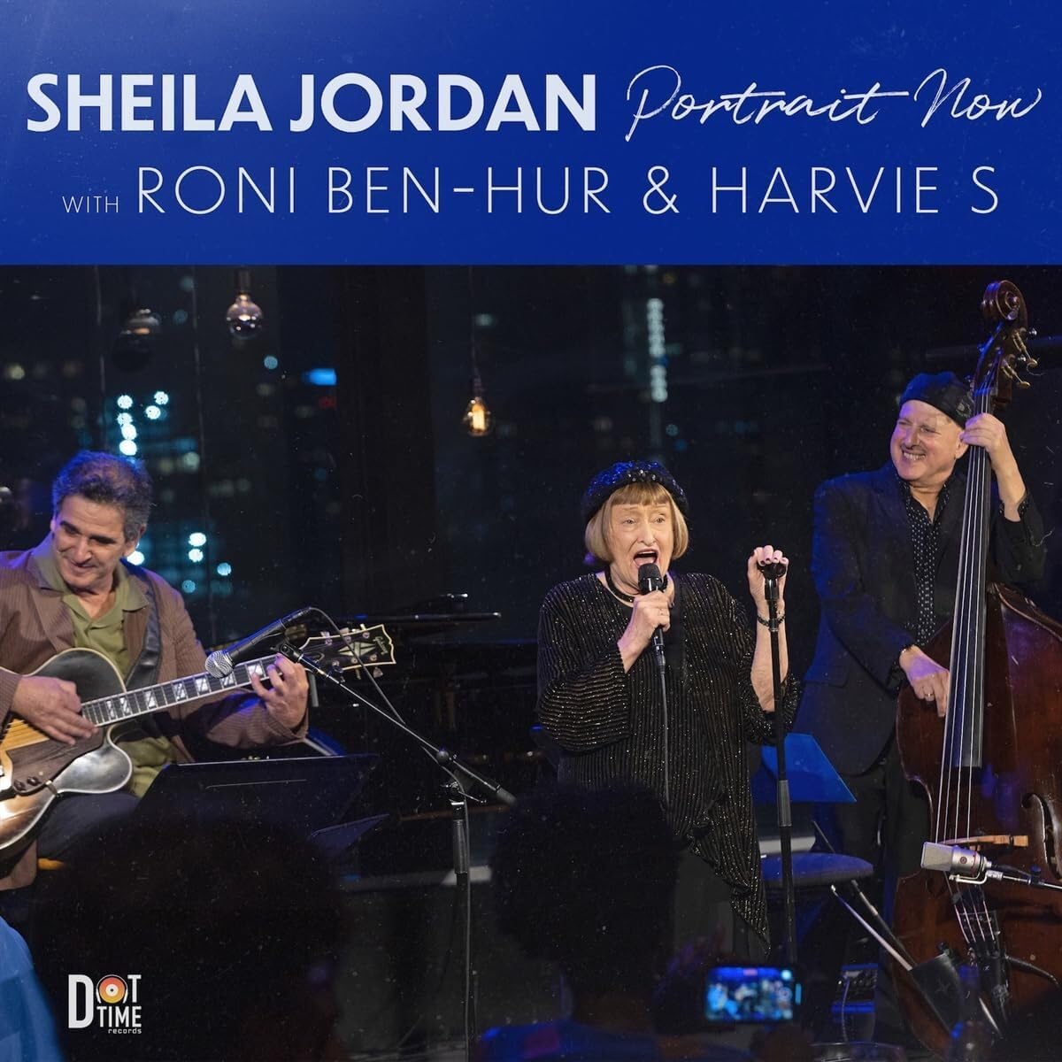 Sheila Jordan with musicians performing live, album cover image.