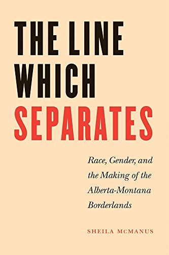 Book cover with bold red title: "The Line Which Separates" and author name.