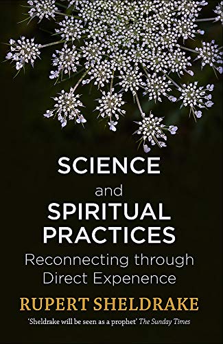 Book cover: "Science and Spiritual Practices" with white flower detail.