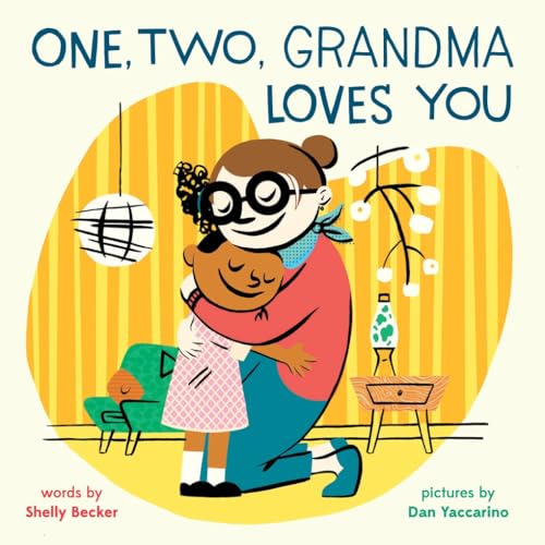 Grandma hugs a child in a warmly colored, illustrated book cover.