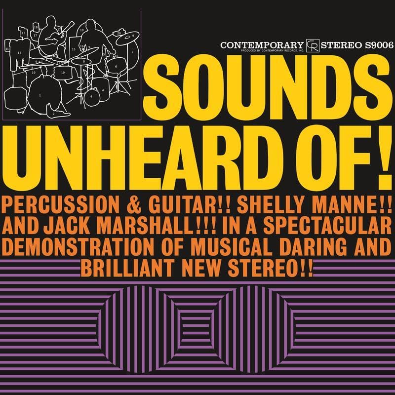 Vinyl record cover for "Sounds Unheard Of" by Shelly Manne & Jack Marshall.